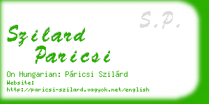 szilard paricsi business card