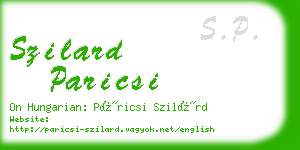 szilard paricsi business card